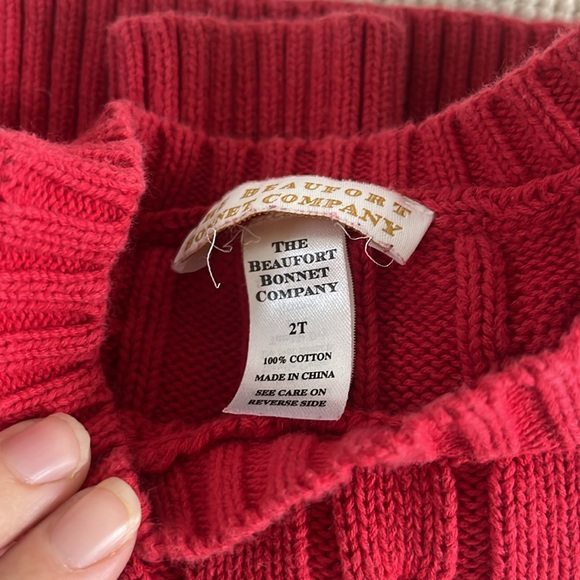 The Beafort Bonnet Company Toddler Boy Crewneck Cable Knit Sweater - Picture 2 of 4